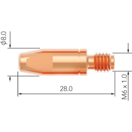 Mig Contact Tip 380 Amp M6 (0.6mm - 1.6mm) : WeldingStuff hose lug regulator co2 Carousel 2