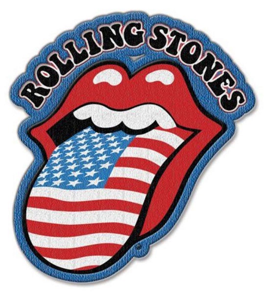 The Rolling Stones Patch US Flag Tongue Band Logo new Official Iron on Carousel 1