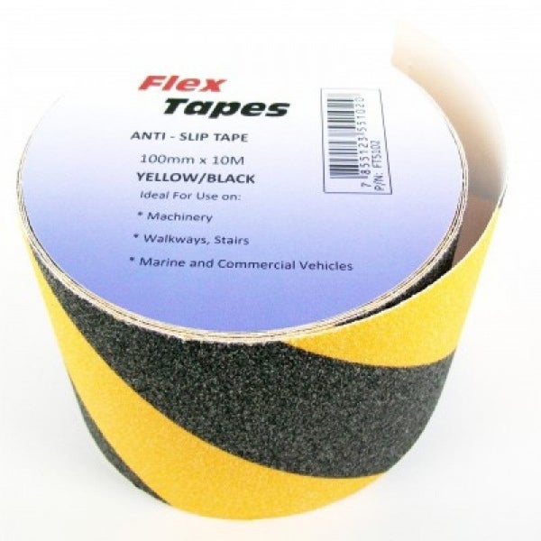 Anti Slip Tape Yellow/Black 100mm x 10M Carousel 1