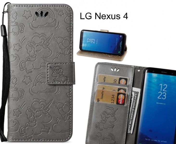 LG Nexus 4 Case Wallet Leather Unicorn Case Carousel 1