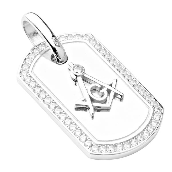 Premium Bling - 925 Sterling Silver Mason Dog Tag Carousel 2