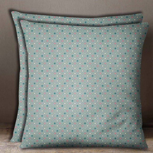 Geometric Print Sage Green Cushion Cover Cotton Poplin Pillow Case Throw 1 Pair Geometric Print Sage Green Cushion Cover Cotton Poplin Pillow Case Throw 1 Pair