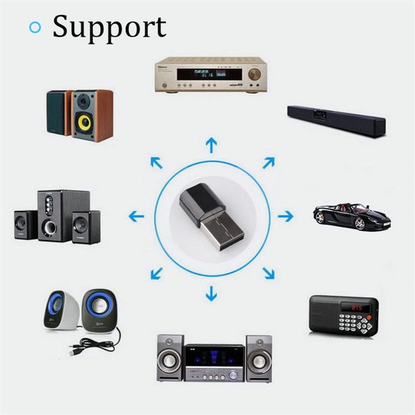 USB Wireless Bluetooth Stereo Audio Music Receiver Adapter For Home Car Speaker Carousel 5