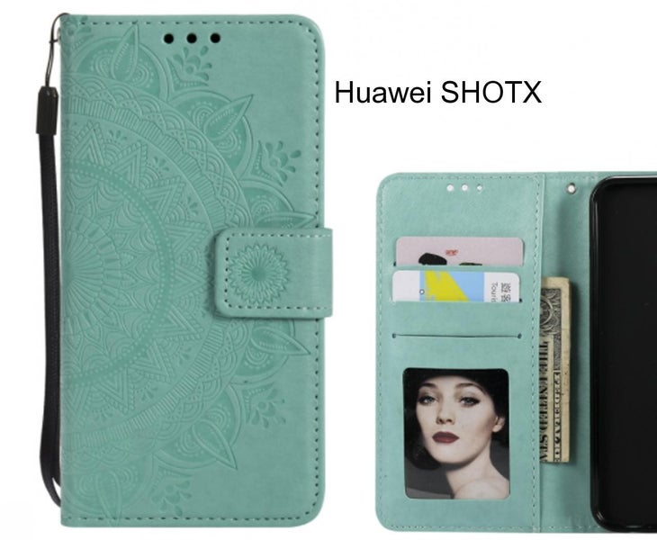 Huawei SHOTX Case Leather Wallet Case Mandala Embossed Carousel 1