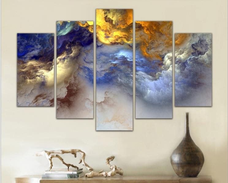 Cloud 5 Panel Canvas Art Print Carousel 1