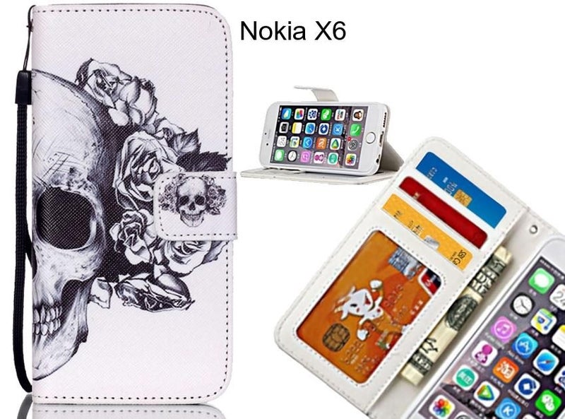 Nokia X6 case 3 card leather wallet case printed ID Carousel 1