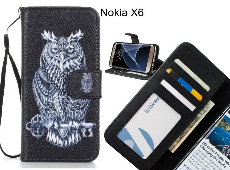 Nokia X6 case 3 card leather wallet case printed ID Carousel 1