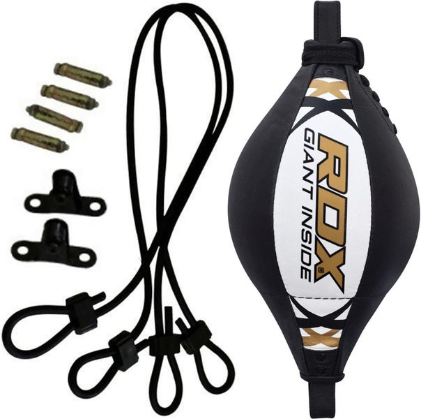 Rdx Double End Speed Ball Leather Boxing Bag Floor Ceiling Rope Mma Speed Ball