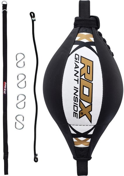 Rdx Double End Speed Ball Leather Boxing Bag Floor Ceiling Rope Mma Speed Ball