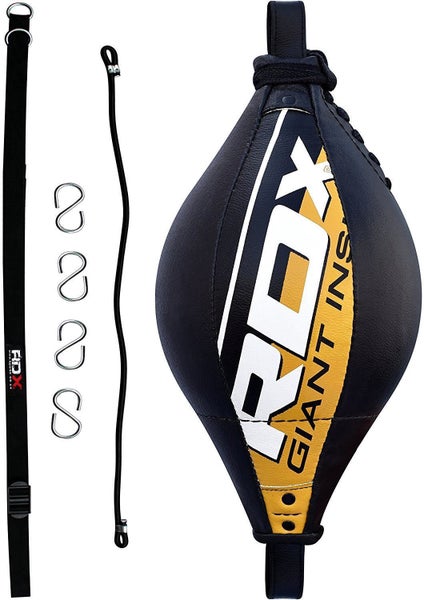 Rdx Double End Speed Ball Leather Boxing Bag Floor Ceiling Rope Mma Speed Ball