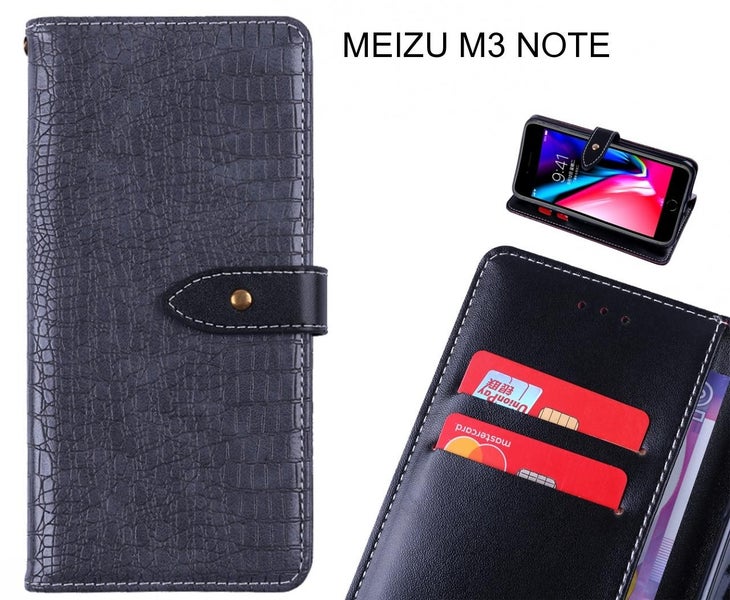 MEIZU M3 NOTE case croco pattern leather wallet case Carousel 1