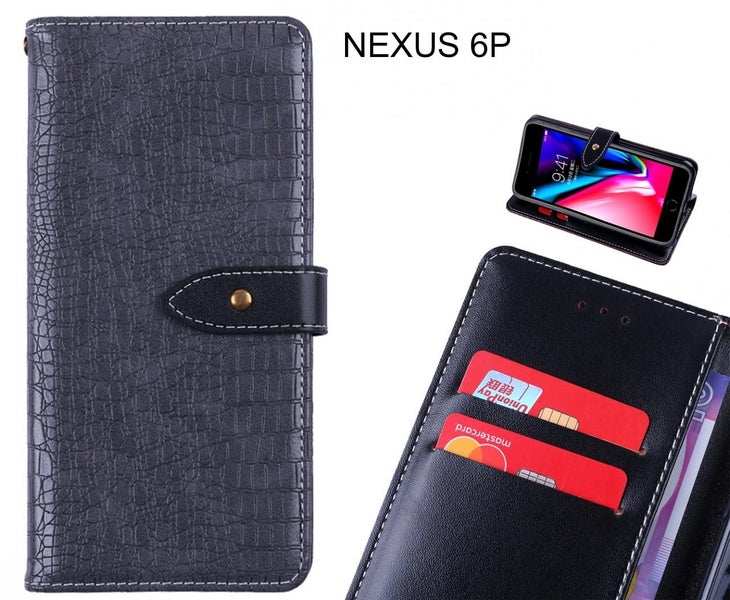 NEXUS 6P case croco pattern leather wallet case Carousel 1