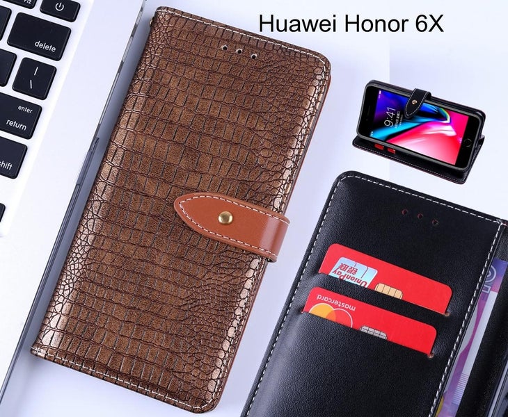 Huawei Honor 6X case leather wallet case croco style Trade Me