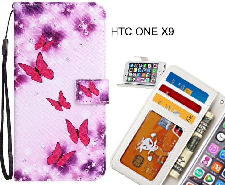 HTC ONE X9 Case 3 card leather wallet case printed ID Carousel 1