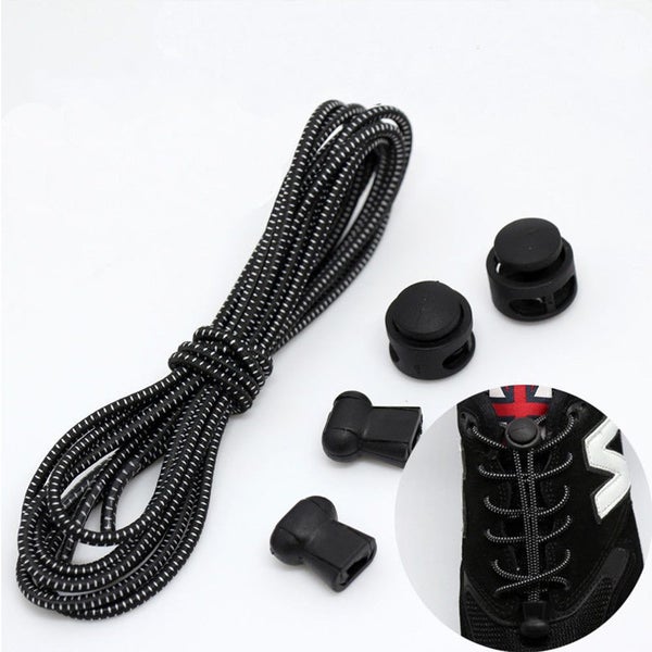 1 Pair Elastic No-Tie Shoelaces for Sport Shoes (White) Carousel 16