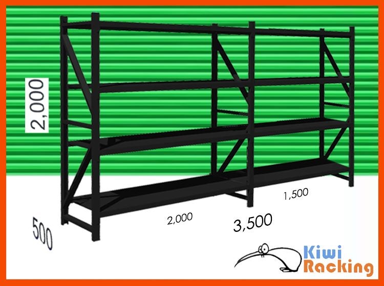 1000KG 3.5M Storage Shelving Display Shelving Black 3.5mx2mx0.5m Carousel 1