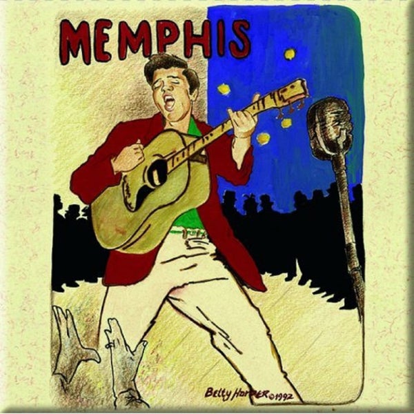 Elvis Presley Fridge Magnet Memphis new Official 76mm x 76mm Carousel 1