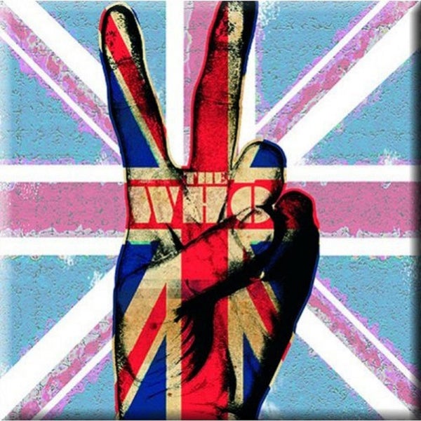 The Who Fridge Magnet Peace Fingers band logo new Official 76mm x 76mm Carousel 1