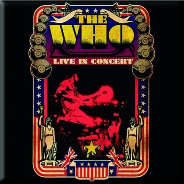 The Who Fridge Magnet Live in Concert USA new Official 76mm x 76mm Carousel 1