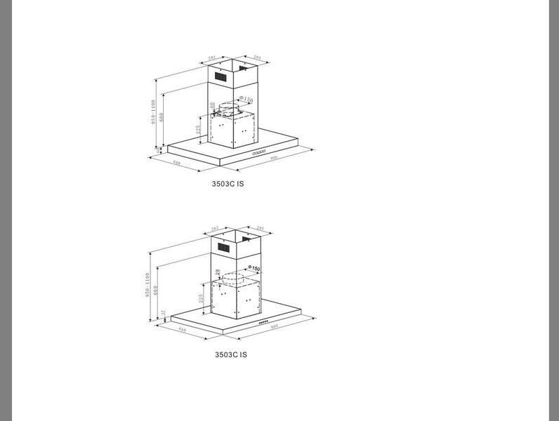 ISLAND Range Hood 900mm - New Straight Design Carousel 3