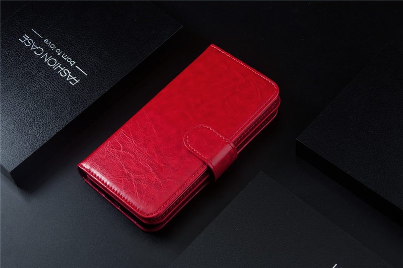 Galaxy A10s A107 case triple wallet PU leather 9 cards ID 3 pockets red Carousel 2