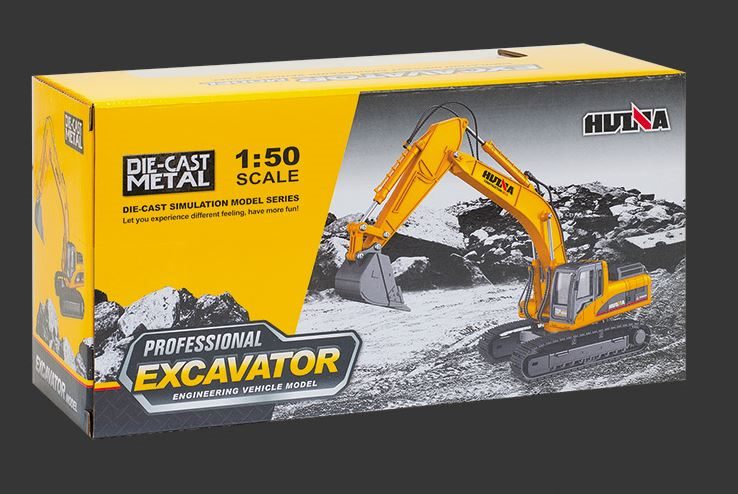 Die-cast Digger Excavator, HUINA 1:50, Die-cast Metal Excavator Model Carousel 8