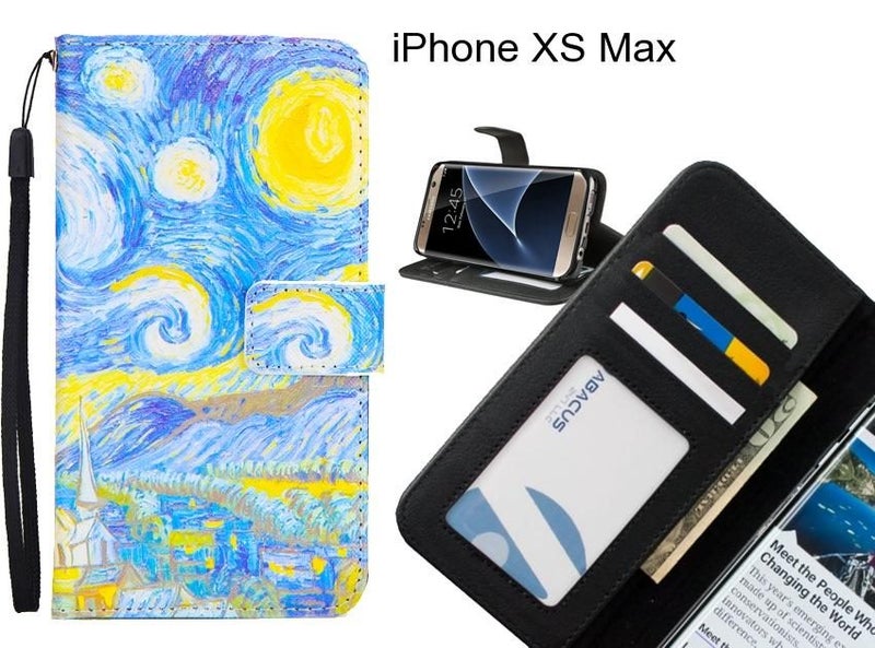 iPhone XS Max case 3 card leather wallet case printed ID Carousel 1