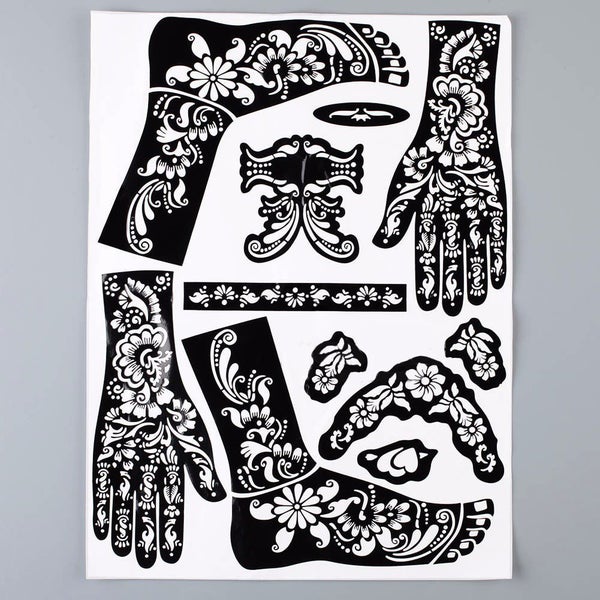 Henna Fashional Temporary Tattoo Stencils Templates Stickers Hands Feet Painting63614952756739112