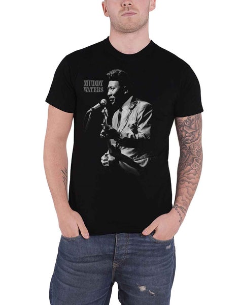 Muddy Waters T Shirt Muddy Live on Stage new Official Mens Black Carousel 1