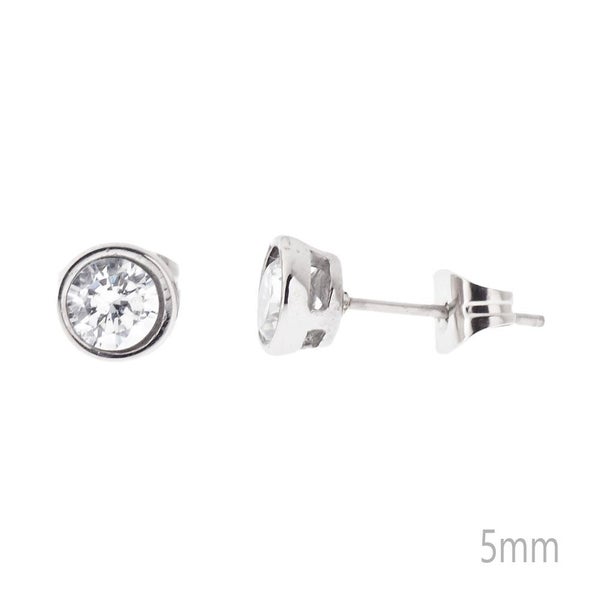 Iced Out Bling Stainless Steel Ear Stud - BEZEL Carousel 3