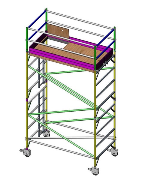 TNC Aluminium Mobile Scaffold 2.5m L x 1.35m W x Top Plank Height 3.84m - 15%OFF Carousel 1