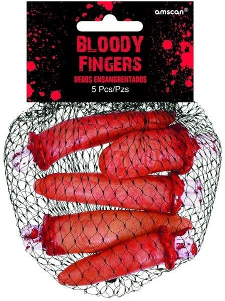 Halloween Decorations Asylum Bloody Fingers Plastic Pack Of