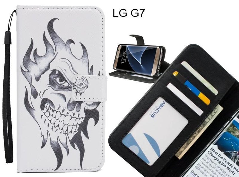 LG G7 case 3 card leather wallet case printed ID Carousel 1