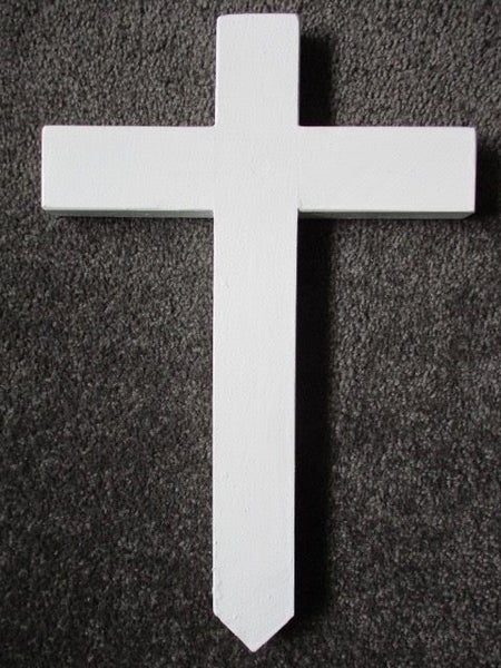 White wooden cross for pet cemetery Carousel 1
