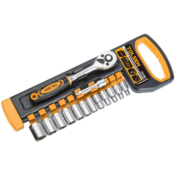 Ratchet and Socket Set 1/4in Carousel 1