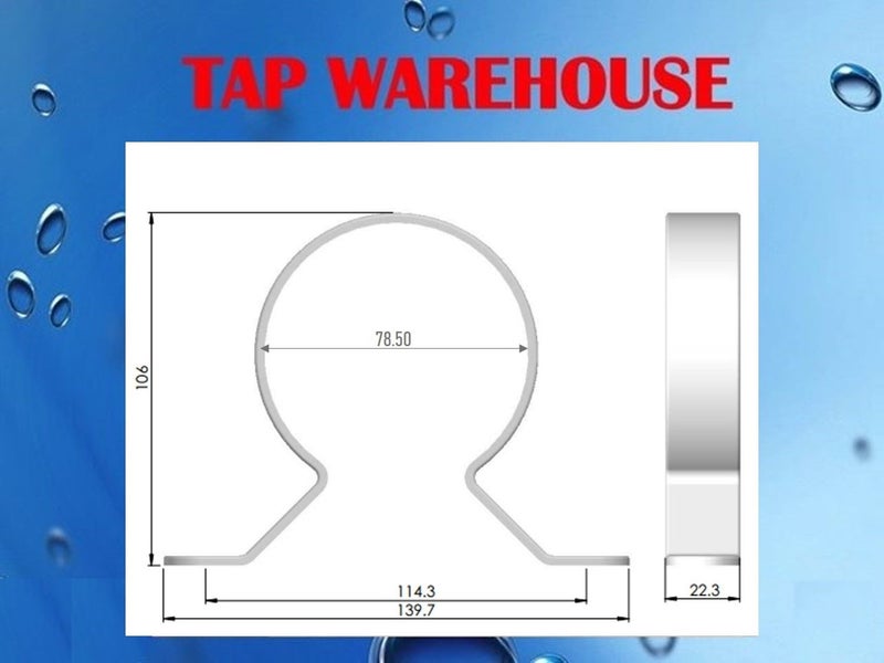 Tapwarehouse Round Downpipe clips / bracket White Carousel 1