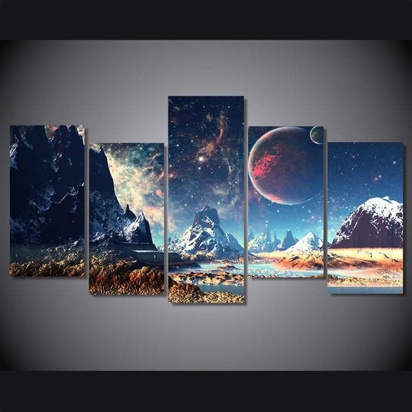 X'MAS SALE FREE SHIPPING - Large 5 Piece Canvas Art Print - SPACE Carousel 1
