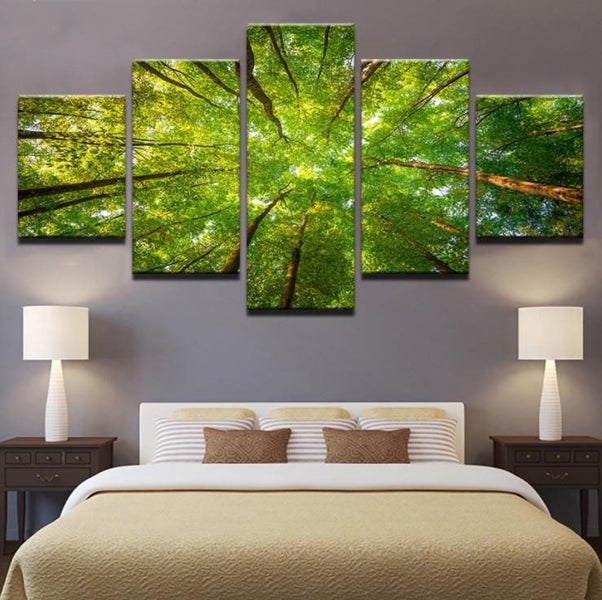 trees 5 Panel Canvas Art Print Carousel 1