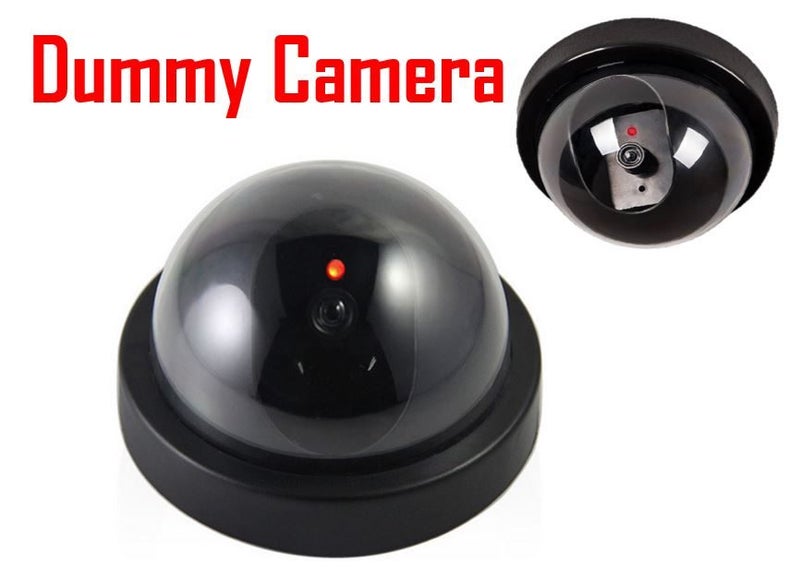 PTN BLACK Dummy Camera Dome with Flash LED Light Fake Camera Simulated Security Carousel 1