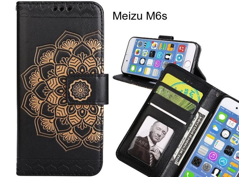 Meizu M6s Case mandala embossed leather wallet case 3 cards lanyard case Carousel 1