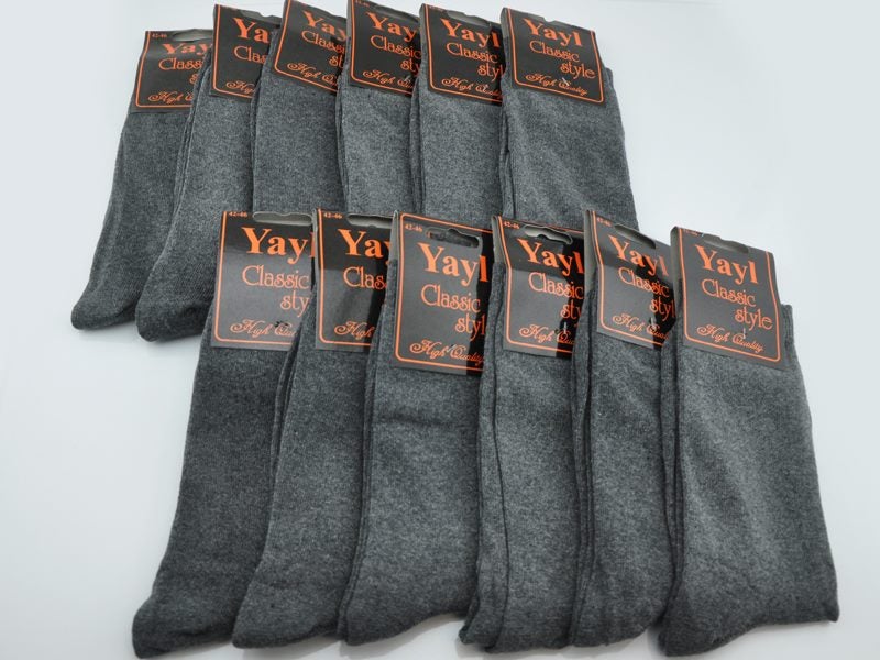 Business Socks Crew Socks Grey (12 Pairs) Men's Dress Socks - SIZE7-10 Carousel 2