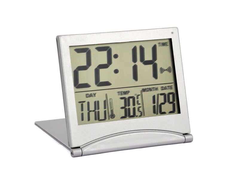 Large Digital Lcd Folding Travel Alarm Clock With Thermometer Digital Lcd Folding Travel Alarm Clock
