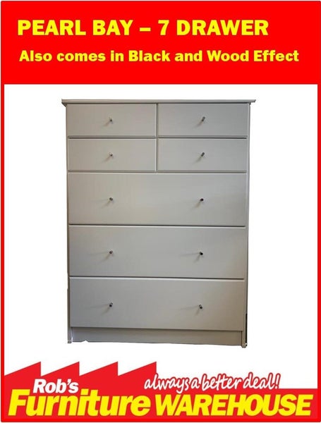 Pearl Bay 7 Drawer Tallboy White Trade Me