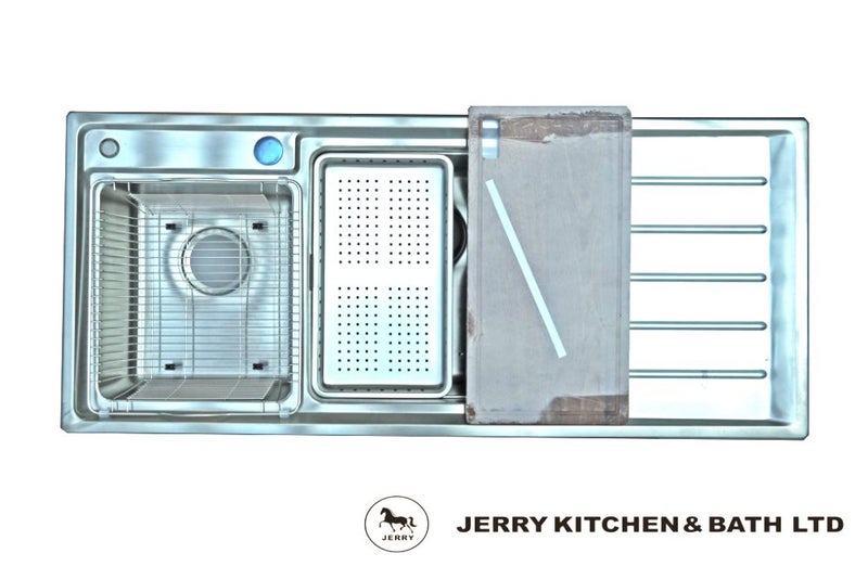 Double Bowl Kitchen Sink with tray and accessories Carousel 2