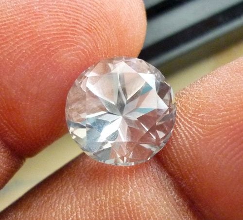 6.16CT DAZZLING CUSTOM CUT 100% NATURAL DIAMOND WHITE QUARTZ Carousel 1