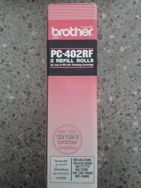 Brother 2 Refill Rolls PC-402RF for Fax Machine Carousel 1