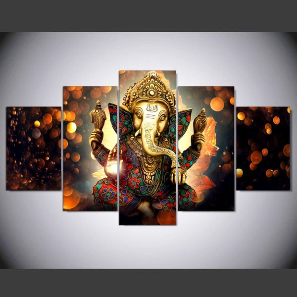 X'MAS SALE FREE SHIPPING - Large 5 Piece Canvas Art Print - INDIAN GOD Carousel 1