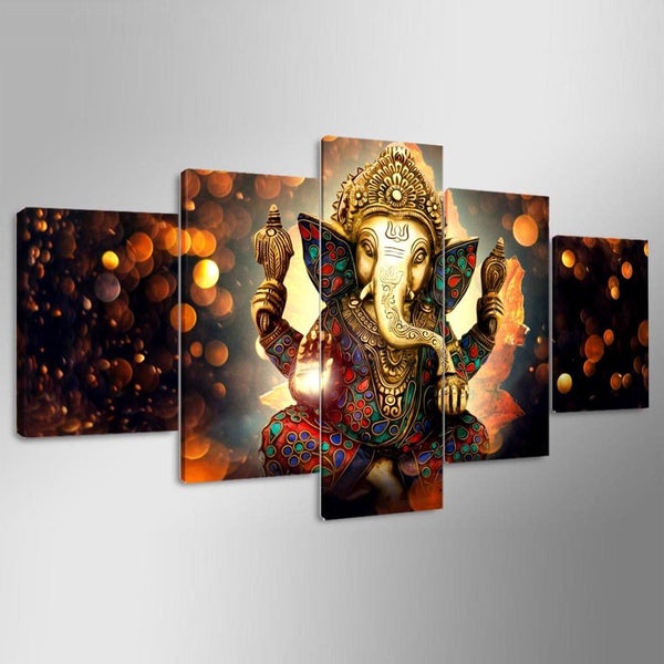 X'MAS SALE FREE SHIPPING - Large 5 Piece Canvas Art Print - INDIAN GOD Carousel 2
