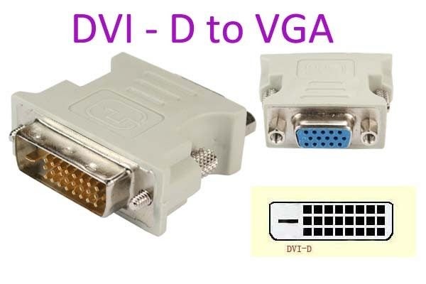 $1 RESERVE DVI to VGA Adapter * DVI-D 24+1 Male to VGA Female Carousel 1