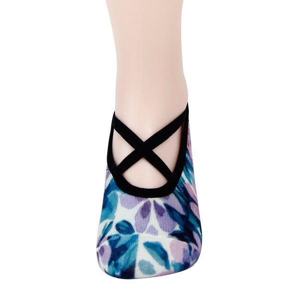 Clearance Sell - 3 Pairs Lace-up Printed Anti Slip Yoga Socks Carousel 10